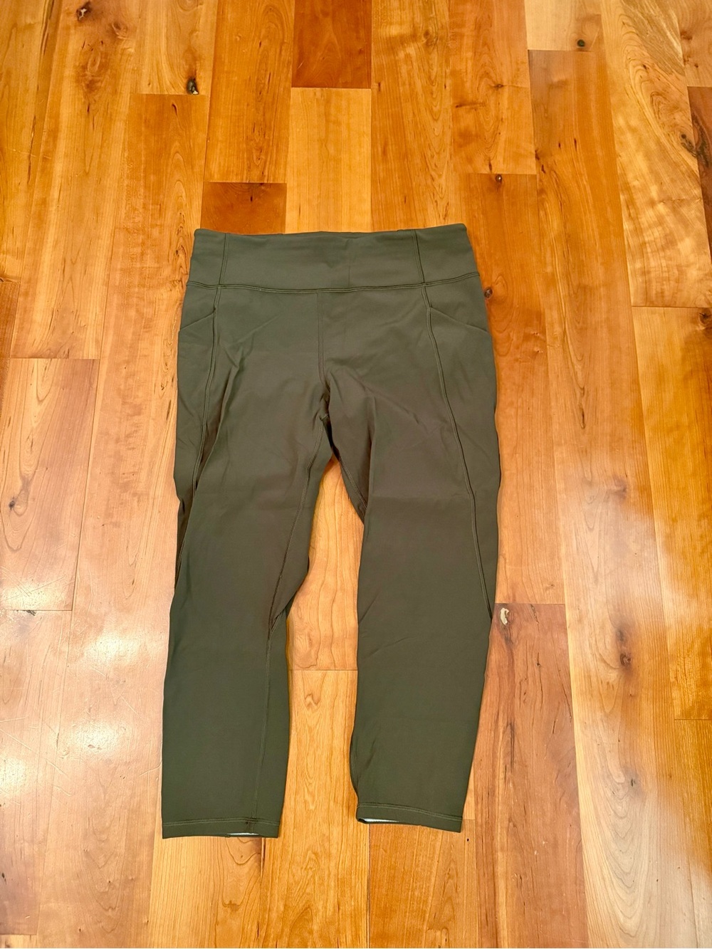 Olive Green Active Capri Leggings